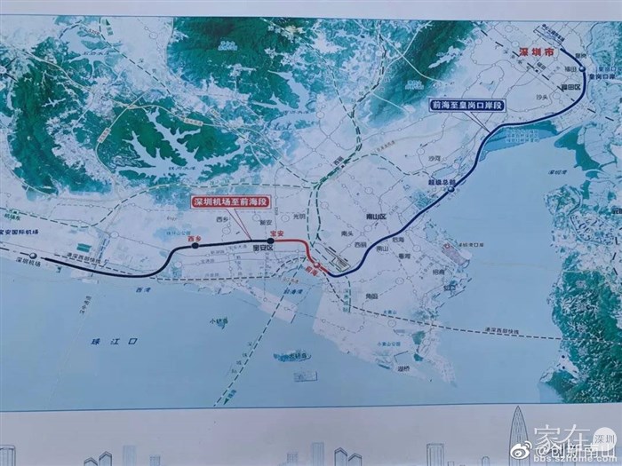 穗莞深城际铁路线路图（深圳段）