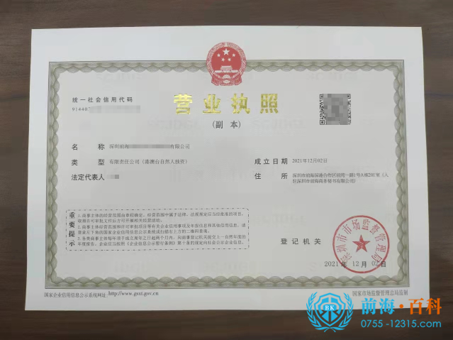 外资公司营业执照